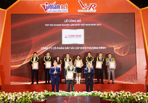 CADI-SUN được vinh danh trong TOP 500 DN lớn nhất Việt Nam năm 2021