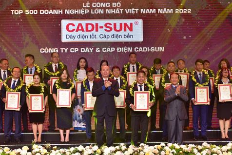 CADI-SUN, tiếp tục duy trì Top 500 doanh nghiệp lớn nhất Việt Nam 