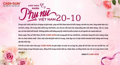 CADI-SUN chúc mừng Ngày Phụ nữ Việt Nam 20-10