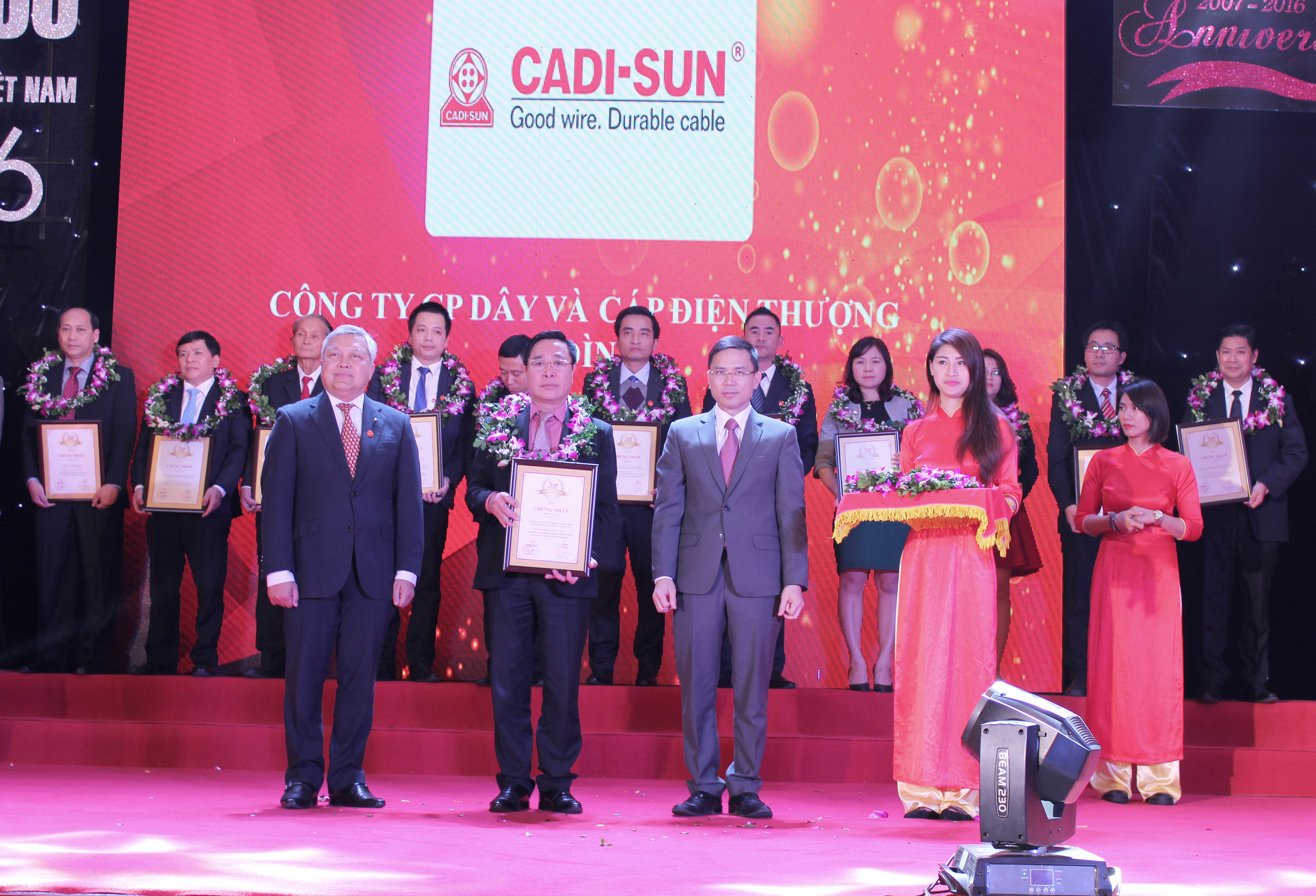 CADI-SUN nâng 7 thứ hạng trong bảng xếp hạng VNR500 năm 2016