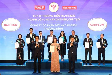 CADI-SUN TOP 10 thương hiệu mạnh ngành Công nghiệp chế biến – chế tạo 
