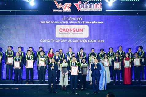 CADI-SUN lần thứ 10 liên tiếp nằm trong Top 500 doanh nghiệp lớn nhất VN